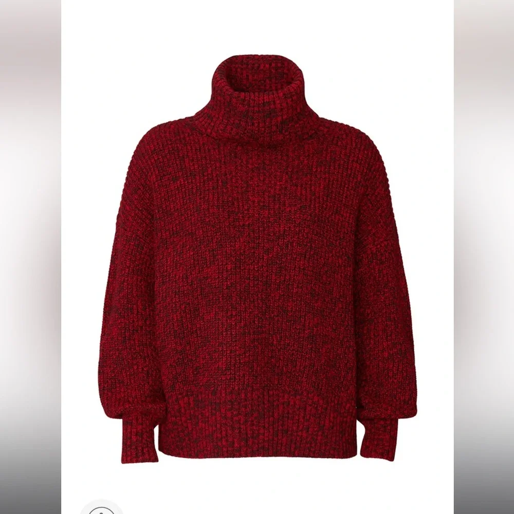 Sanctuary Red Marbled Roll Neck Sweater, RTR